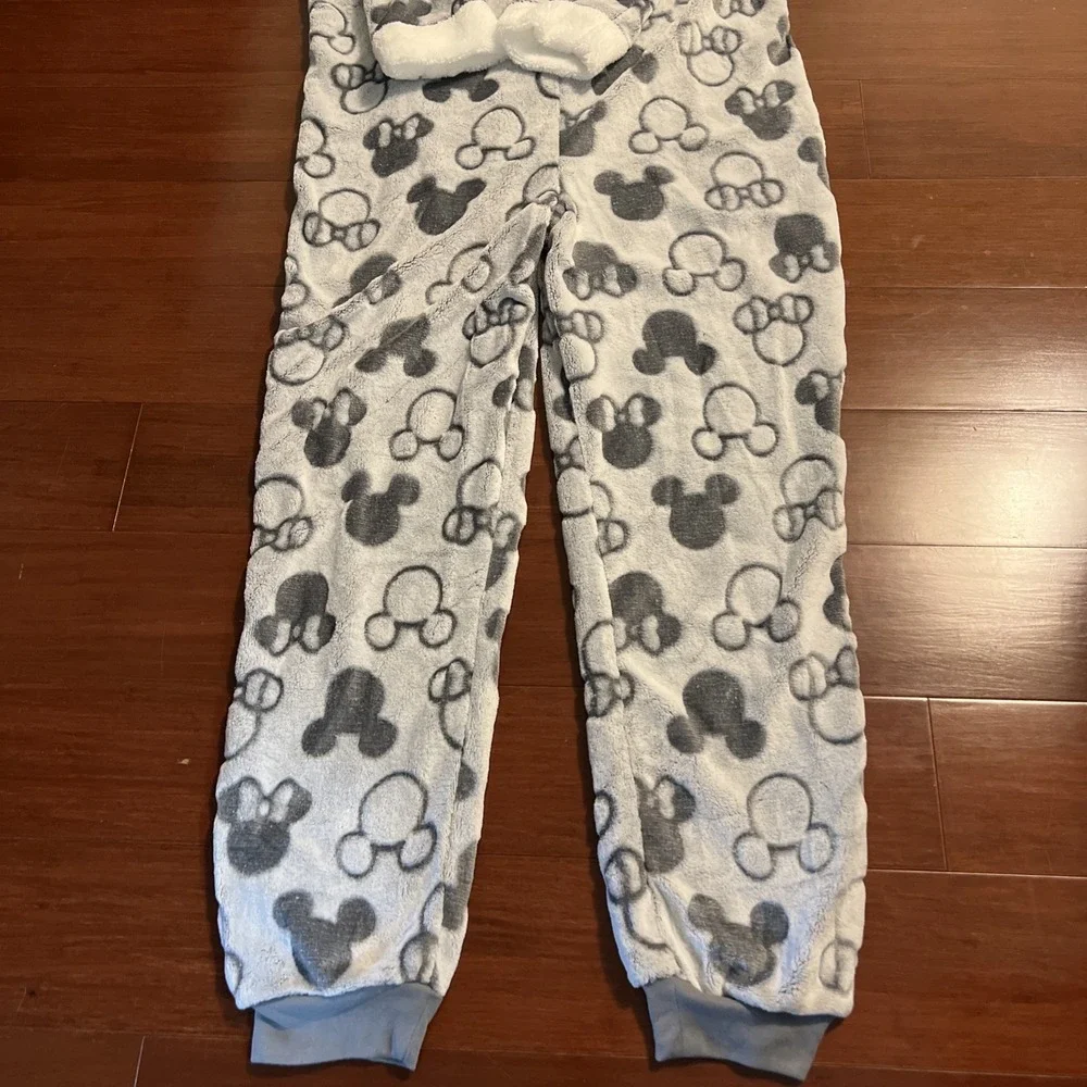 Disney Mickey and Minnie Mouse One Piece Hoodie Pajama Set Women SIZE Large - Picture 5 of 16